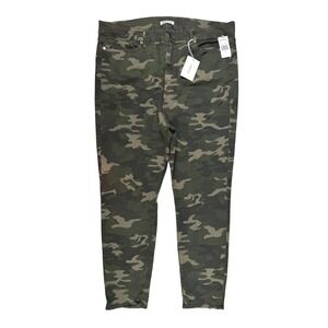 Good American Good Legs Camo Jeans Womens 24 Green New Camouflage Skinny GL403AT